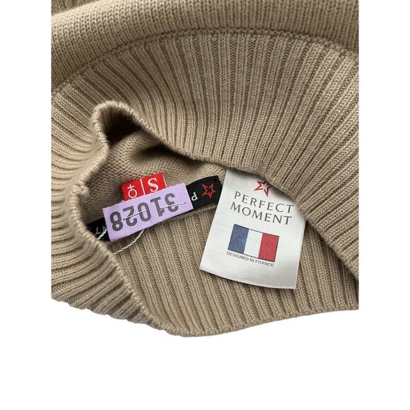 Perfect Moment Tan Merino Wool Cable Underwear Sweater Size S - Picture 4 of 4